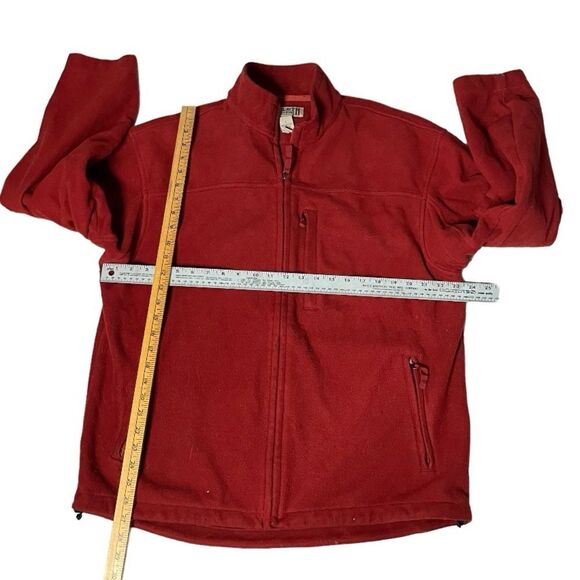 DULUTH TRADING CO Heavyweight Fleece Jacket Maroon Full Zip Mens Large - Picture 5 of 8